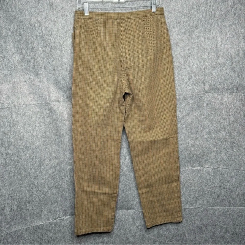 Lauren Ralph Lauren Vintage Tan Houndstooth Straight Leg‎ Trouser Pants- Sz 10